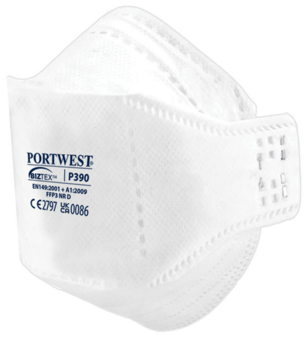 Picture of Portwest - P390 - Eagle FFP3 Dolomite Fold Flat White Respirator - Single - [PW-P390WHR] - (DISC-R)