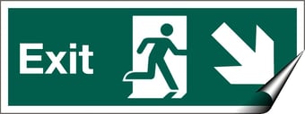 picture of Exit Pointing South East Sign LARGE - 600 x 200Hmm - Self Adhesive Vinyl - [AS-SA48-SAV]