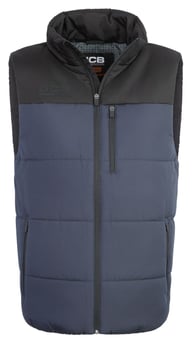 picture of JCB Workwear Unisex Padded Gilet - Navy/Black - BE-JCB007NBL