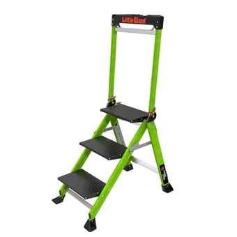 Picture of Little Giant Fibreglass Jumbo Steps HiViz Green - 3 Tread - [TBD-1216-018]