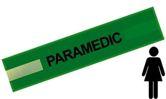 picture of Green - Ladies Pre Printed Arm band - Paramedic - 10cm x 45cm - Single - [IH-ARMBAND-G-PMED-B-S]