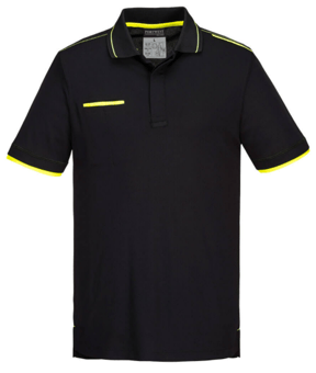picture of Portwest - WX3 Eco Polo Shirt - Recycled Polyester Pique Knit - 210g - Black - PW-T722BKR