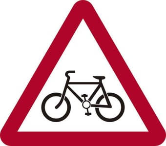Picture of Spectrum 600mm tri. Dibond Cycle Route Ahead Road Sign - Without Channel - SCXO-CI-14718-1