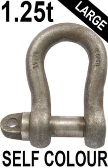 picture of 1.25t WLL Self Colour Large Bow Shackle c/w Type A Screw Collar Pin - 5/8" X 3/4" - [GT-HTLBSC1.25]
