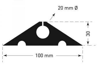 picture of TRAFIC-LINE Hose/Cable Ramp - 10m Roll - Hard Rubber - Black - 10,000 x 100 x 30mm - [MV-279.26.118]