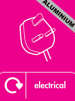 Picture of Recycling Signs - Electrical - 300 X 400Hmm - Aluminium - [AS-WR03-ALU]