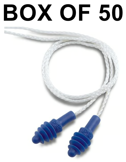 Howard Leight Airsoft - Air Cushioned Reusable Earplugs White Nylon Cord - Box of 50 Pairs - [HW-1030611]