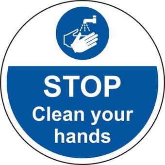 Picture of Spectrum 400mm dia. STOP Clean Your Hands Floor Graphic - SCXO-CI-13032