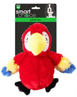picture of Smart Choice Squeaky Plush Parrot Dog Toy 27cm Assorted Colours - [PD-SC1061] - (DISC-X)