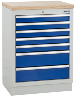 picture of BiGDUG 7 Drawer Cabinet - 948h x 680w x 463d mm - Multiplex Worktop - [BDU-TGC5GBM] - (LP)