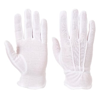 Picture of Portwest A080 White Microdot Cotton Gloves - PW-A080WHR