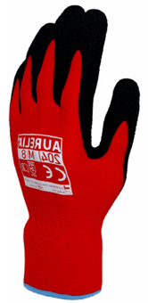 picture of Aurelia 204 Black Sandy Nitrile Palm Coated Glove With Red Spandex Liner - Pair - SMX-Q204