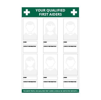 picture of The People Below Are Qualified First Aiders And Should Be Contacted In The First Instance Poster - 600 x 400mm - Encapsulated - [AS-OPS6]