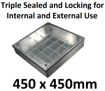 picture of Triple Sealed and Locking for Internal and External Use - Recessed Aluminium Cover - 450 x 450mm - [EGD-TSL-40-4545]