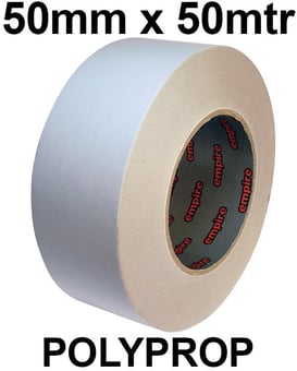 picture of Economy Double Sided Polyprop Tape - 50mm x 50mtr - [EM-911250X50]