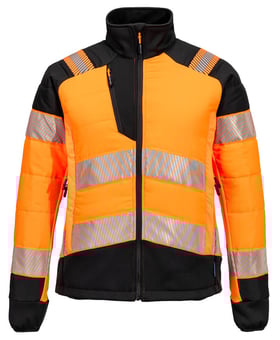picture of Portwest T171 - PW3 Hi-Vis Women's Hybrid Baffle Jacket - Orange/Black - PW-T171OBR