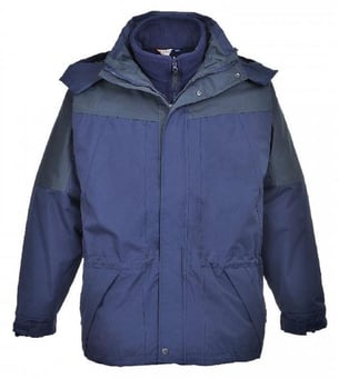 Picture of Portwest - Aviemore 3 in 1 Mens Waterproof - Navy Blue Jacket - PW-S570NAR - (DISC-R)