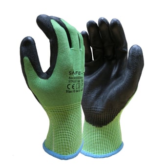 picture of Safe T STPU5106 Cut Level D PU Palm Coated Gloves - Green - TX-STPU5110D - (MP)