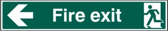 Picture of Large Fire Exit Pointing West Sign - 750 x 150Hmm - Rigid Plastic - [AS-SA21-RP]