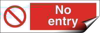 picture of No Entry Sign LARGE - 600 X 200Hmm - Self Adhesive Vinyl - [AS-PR66-SAV]
