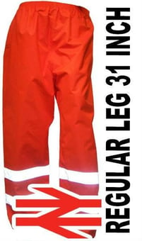 picture of Hi Vis PVC/NYLON Waterproof Orange Over Trousers Rail ANKLE BAND - Reg Leg 31" - ST-18582