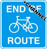 Picture of Cycle Signs - End Of Route With Fixing Channel - Reflective - 3mm Aluminium - [AS-TR132C-ALU]
