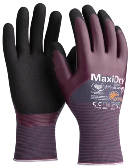 picture of MaxiDry Elite 64-225 3/4 Coated Knitwrist Gloves - Purple/Black - Pair - ATG-64-225