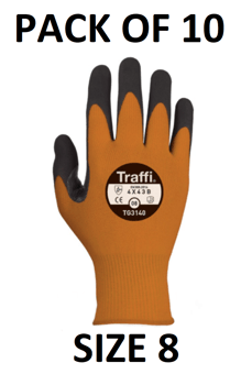picture of TraffiGlove Morphic 3 Orange/Black Gloves - Size 8 - Pack of 10 - TS-TG3140-8X10 - (AMZPK2)