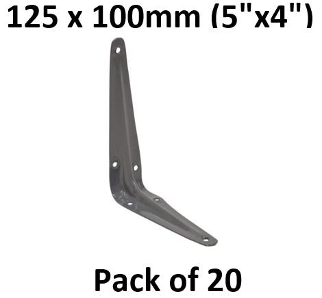 picture of Shelf Bracket - Grey London Type - 125 x 100mm (5"x4") - Pack of 20 - [CI-CJ02L]