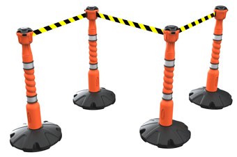 picture of Skipper 27m Retractable Safety Barrier Kit - Orange - Black/Yellow Chevron - [SK-KIT01-OBY] - (LP)