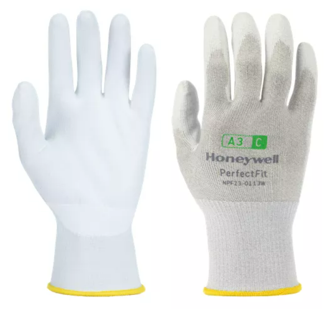 Honeywell Perfect Fit 13G A3/C Polyurethane Coated White Gloves - HW-NPF23-0113W - (DISC-R)