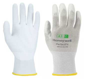 picture of Honeywell Perfect Fit 13G A3/C Polyurethane Coated White Gloves - HW-NPF23-0113W