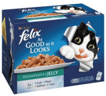 picture of Felix As Good As It Looks Ocean Feasts in Jelly Wet Cat Food 12 Pack 100g - [BSP-573284]