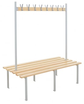 picture of BiGDUG Double Sided Changing Room Bench - 16 Hooks - 1750h x 1500w x 780d mm - [BDU-CHCBD15]