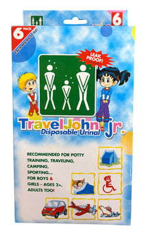picture of TravelJohn Junior Disposable Urinal Bag - Pack of 6 - [TJ-671504669149] - (DISC-W)