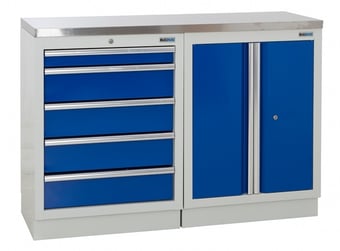 picture of BiGDUG 1361mm Wide Workbench - 5 Drawer Cabinet - 2 Door Cupboard - Stainless - [BDU-TGC41GBS] - (LP)