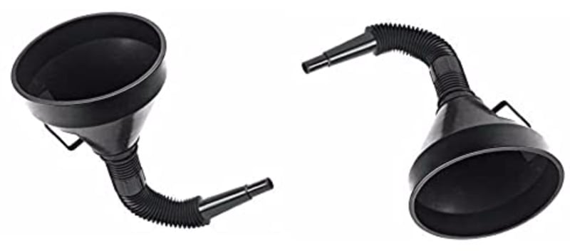 Plastic Black Funnel With Extendable Flexible Spout - [JKT-HS3025] - (DISC-W)