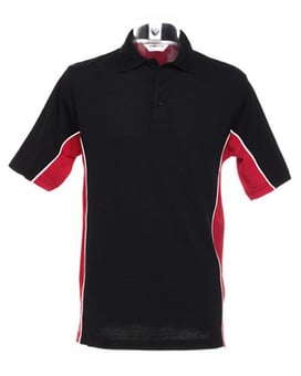 picture of Gamegear Men's Track Piqué Polo  - Black/Red/White - BT-KK475-BLK/RED