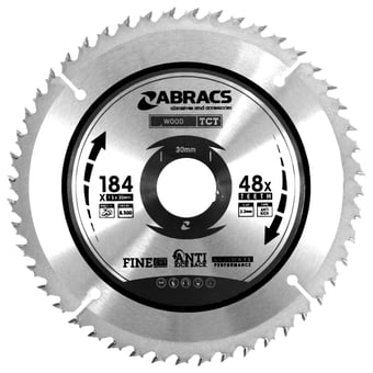 picture of Abracs TCT Blade 184mm x 1.5mm x 30mm - 48T Wood Fine Cut Type - [ABR-TCT18448]