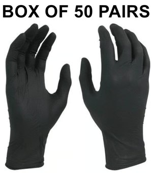 picture of Supreme TTF Disposable Black Nitrile Powder Free Gloves - Box of 50 Pairs - [HT-KALO4.5] - (NICE)