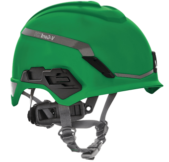 picture of MSA V-Gard H1 Novent Safety Helmet Green Fas-Trac III - Non-Vented - [MS-10194794]