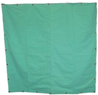 Picture of Green Canvas Welding Curtain With Eyelets - Size 8 x 6 Foot - [MH-1085LGE]