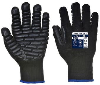 picture of Portwest A790 Anti Vibration Black Gloves - Pair - PW-A790BKR