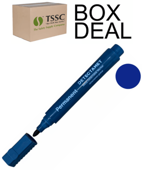 picture of Detectable Permanent Marker Pen - Blue Bullet Tip - Box Deal of 10 - [IH-DT-146-A06-P01-A07] - (LP)