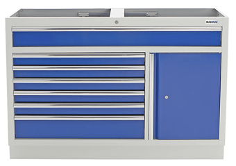 picture of BiGDUG 7 Drawer & 1 Door Cabinet - 910h x 1360w x 458d mm - No Worktop - [BDU-TGC7GB] - (LP)