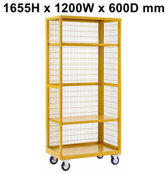 picture of QMP Hazardous Boxwell Trolley Without Doors - Steel - 1655H x 1200W x 600D mm - [QM-XW161260HZMY] - (LP)