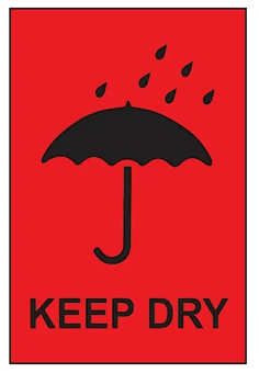 Picture of Slingsby Self Adhesive Packaging Labels - 150 x 100mm - Keep Dry - Roll of 1000 - [SLB-423467] - (LP)