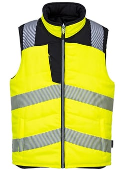 picture of Portwest - Yellow/Black Hi-Vis Reversible Bodywarmer - PW-PW374YBR