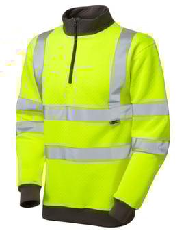 Picture of Brynsworthy - Yellow Hi Vis 1/4 Zip Sweatshirt - LE-SS01-Y - (LP)