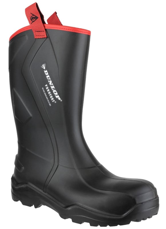 Dunlop Purofort+ Rugged Full Black Safety Wellingtons S5 CI CR SRC - BE-C762043 - (LP)